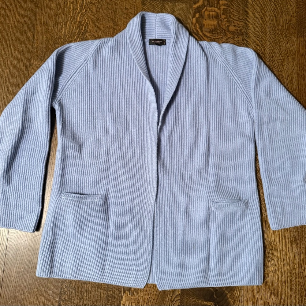 Rani Arabella Light Blue Women's Open Cashmere Cardigan